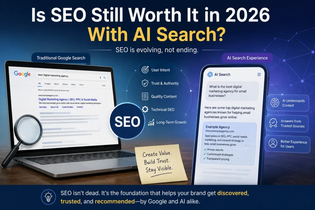 SEO in 2026 with traditional Google search and AI search